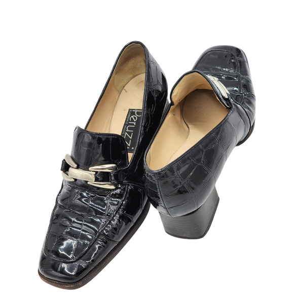 Peruzzi Shoes Women Size 6.5 37 Florence Italy Loafers Square Toe Sophistication - Picture 10 of 16